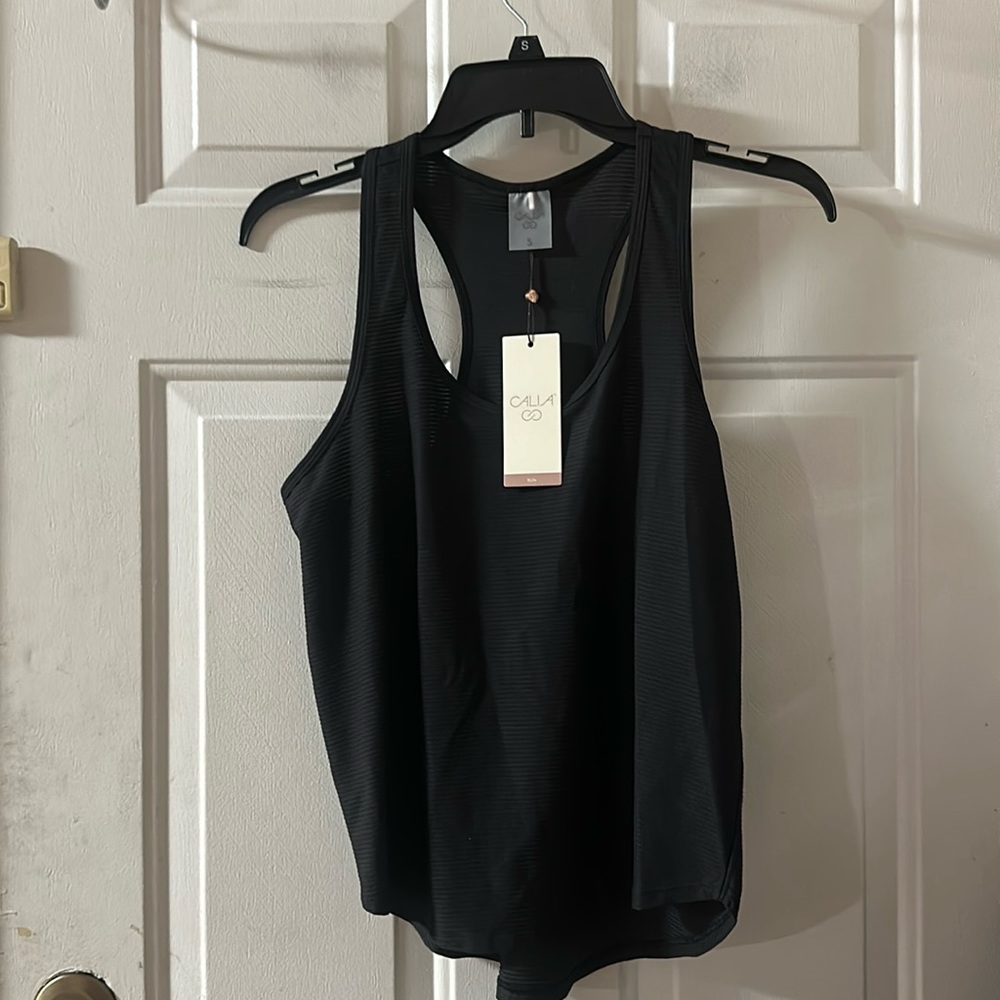 CALIA RUN COLLECTION BLACK RACERBACK TANK: NEW WITH TAGS: SIZE S